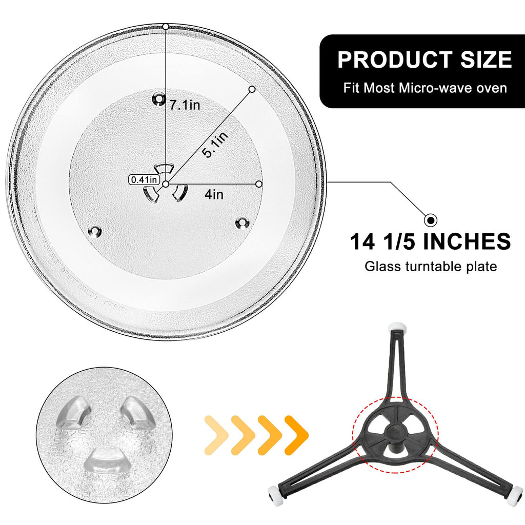 12" W10337247 Microwave Glass Turntable Plate Fit for Whirlpool Microwave Glass Plate - Replace Microwave Glass Tray # W11367904 W10337247 AP6892124 - BY AMI PARTS