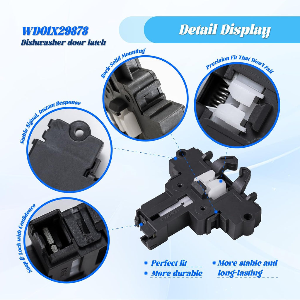 【2026】Upgrade WD01X29878 Dishwasher Door Latch Replacement – Compatible with GE, Hotpoint | Replaces WD01X27701, 4979622, EG-380944, PD00072017, AP7176296, PS16659468, EAP16659468, 265D1214G004