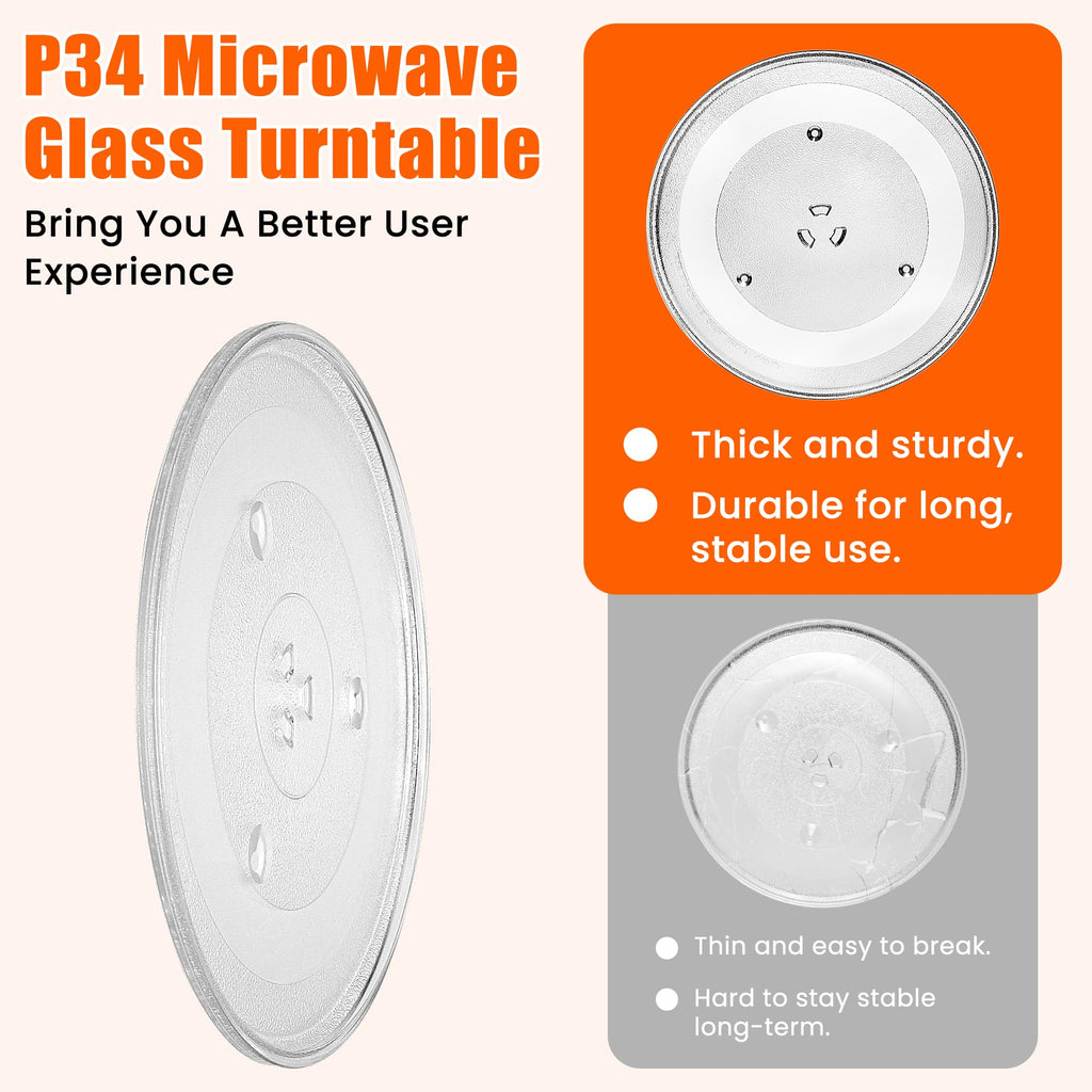 12" W10337247 Microwave Glass Turntable Plate Fit for Whirlpool Microwave Glass Plate - Replace Microwave Glass Tray # W11367904 W10337247 AP6892124 - BY AMI PARTS