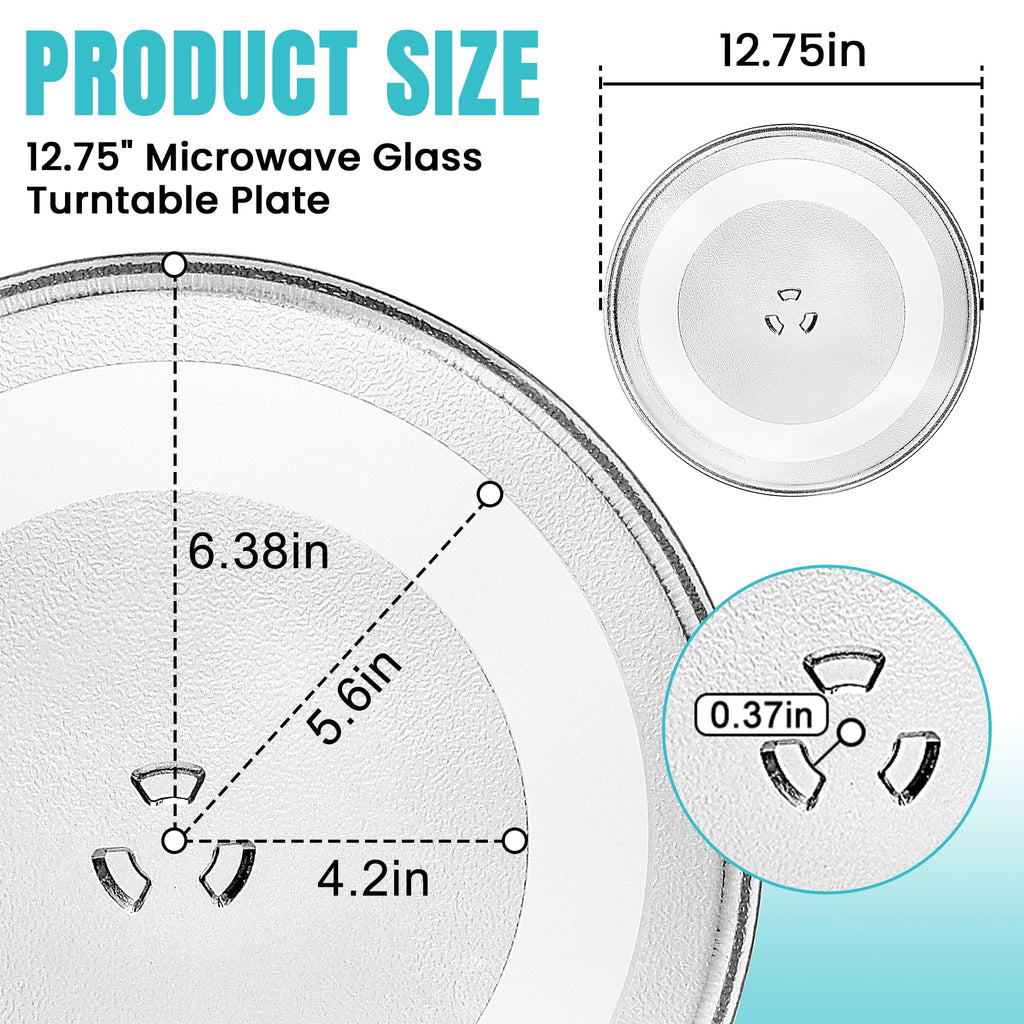 12" W10337247 Microwave Glass Turntable Plate Fit for Whirlpool Microwave Glass Plate - Replace Microwave Glass Tray # W11367904 W10337247 AP6892124 - BY AMI PARTS
