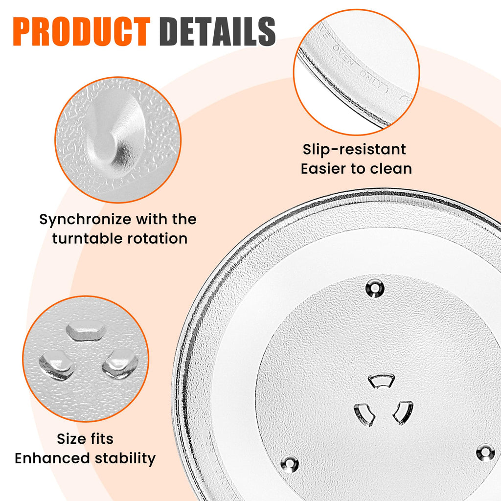 12" W10337247 Microwave Glass Turntable Plate Fit for Whirlpool Microwave Glass Plate - Replace Microwave Glass Tray # W11367904 W10337247 AP6892124 - BY AMI PARTS