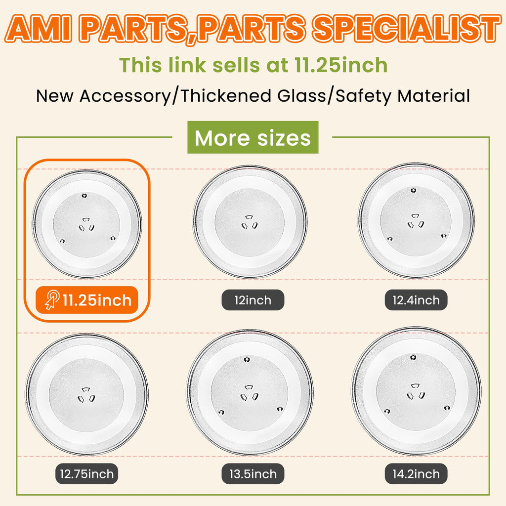 12" W10337247 Microwave Glass Turntable Plate Fit for Whirlpool Microwave Glass Plate - Replace Microwave Glass Tray # W11367904 W10337247 AP6892124 - BY AMI PARTS