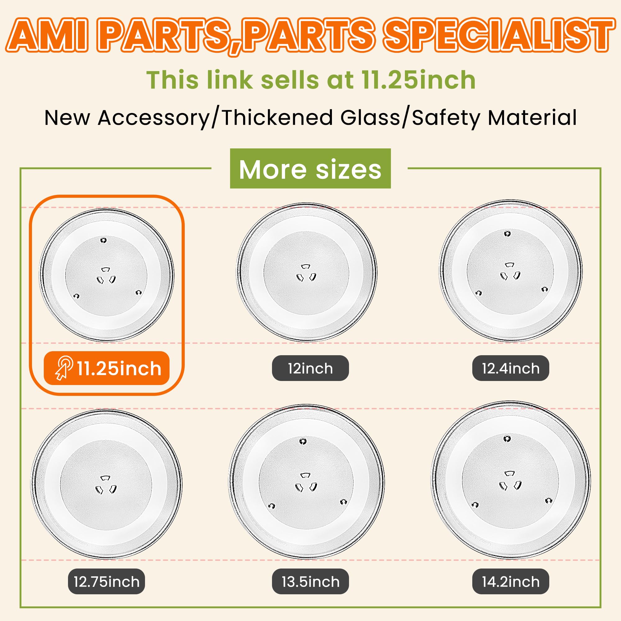 12" W10337247 Microwave Glass Turntable Plate Fit for Whirlpool Microwave Glass Plate - Replace Microwave Glass Tray # W11367904 W10337247 AP6892124 - BY AMI PARTS
